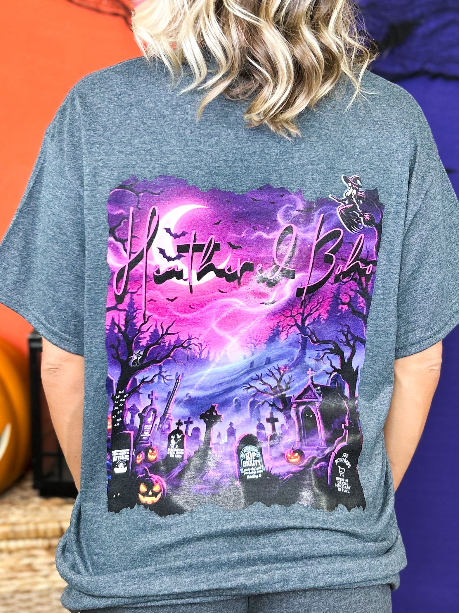 Boho Halloween 2026 Graphic Tee-130 Graphic Tees-Heathered Boho-Heathered Boho Boutique, Women's Fashion and Accessories in Palmetto, FL