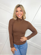 Strive for Greatness Mock Neck Top-120 LONG SLEEVE TOPS-YELETE-Heathered Boho Boutique, Women's Fashion and Accessories in Palmetto, FL