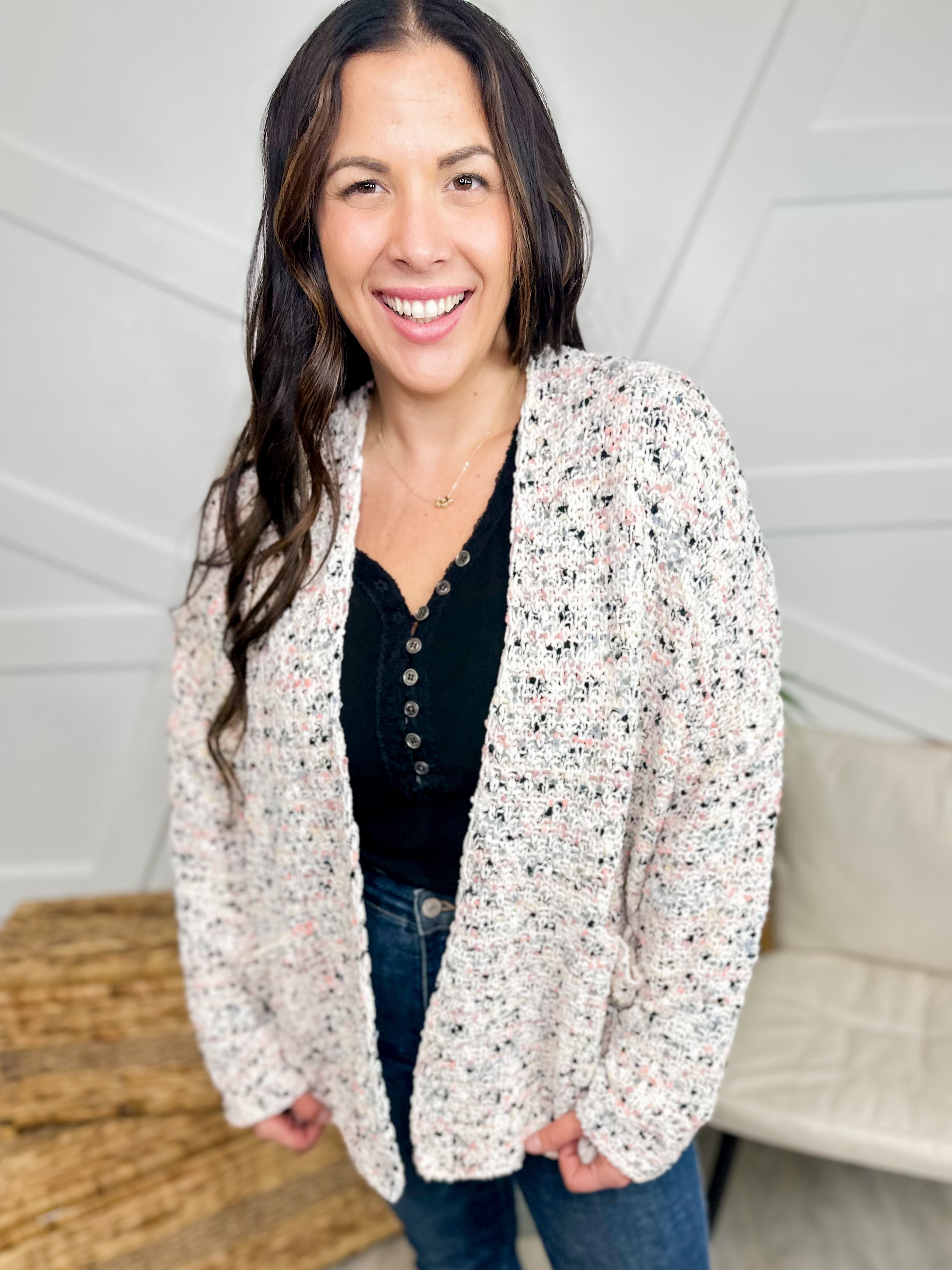 Worth the Wait Cardigan-220 Cardigans/ Kimonos-White Birch-Heathered Boho Boutique, Women's Fashion and Accessories in Palmetto, FL