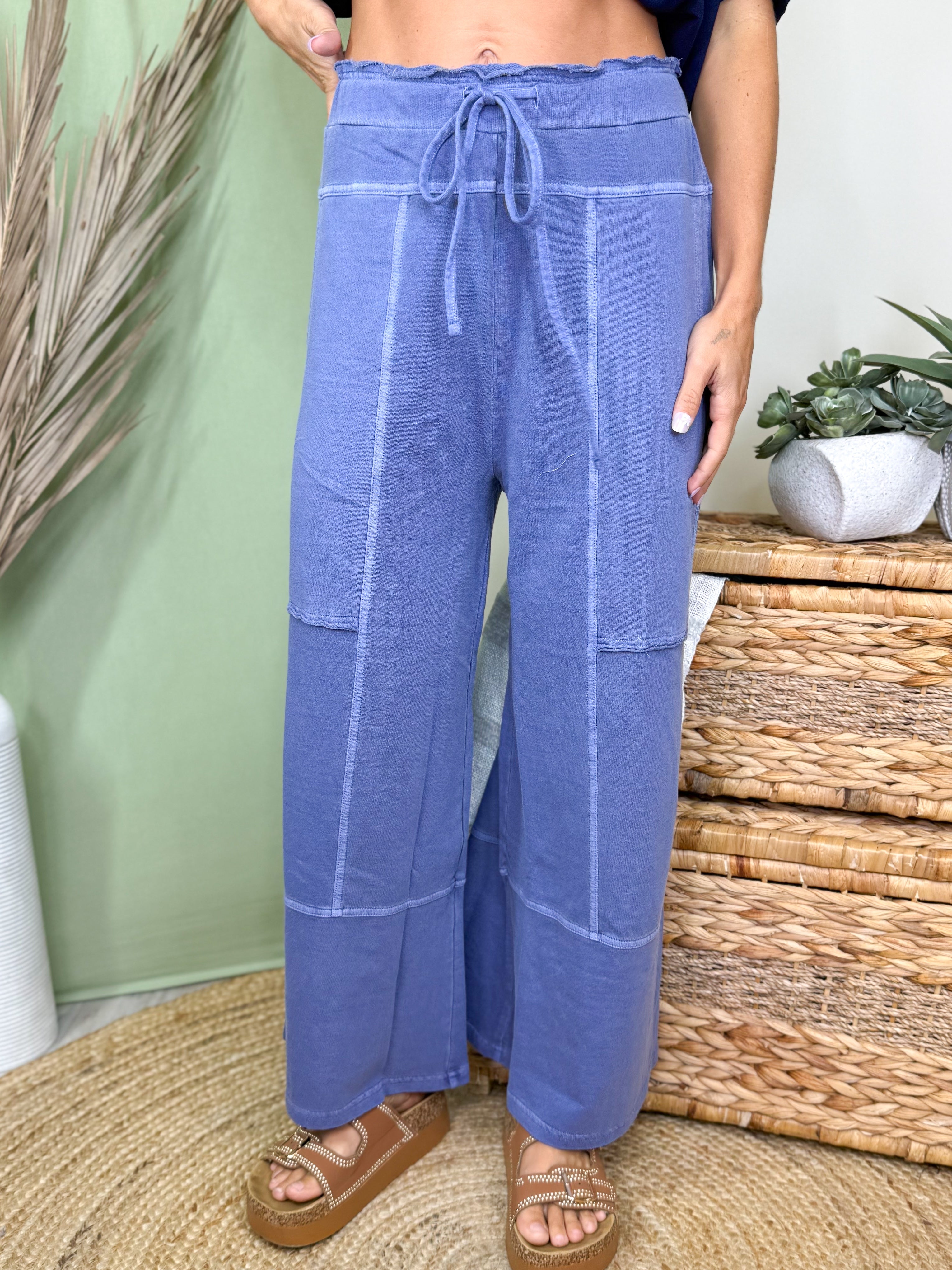 The Weekend Wander Pants-150 PANTS-ZENANA-Heathered Boho Boutique, Women's Fashion and Accessories in Palmetto, FL