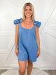 Breezy Denim Romper-230 Dresses/Jumpsuits/Rompers-White Birch-Heathered Boho Boutique, Women's Fashion and Accessories in Palmetto, FL
