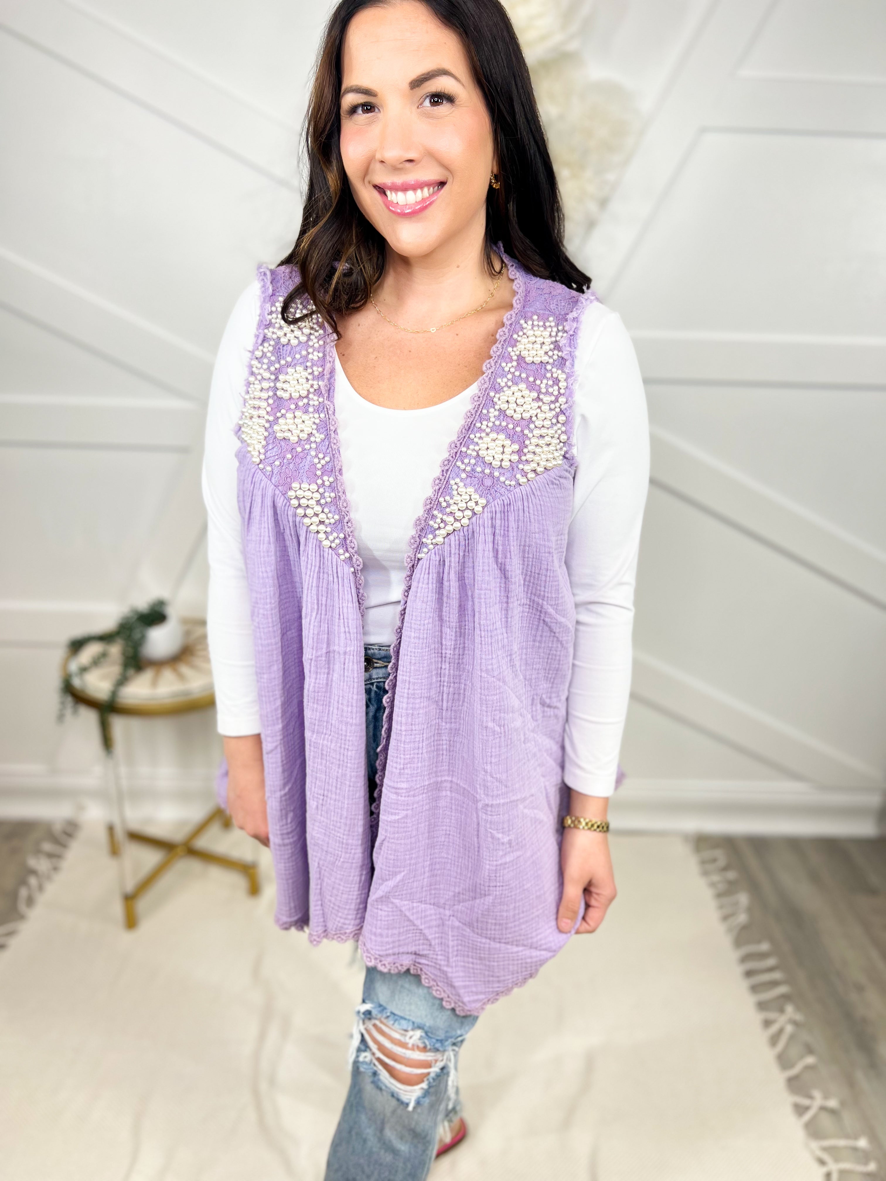 Dreamworks Sleeveless Cardigan-220 Cardigans/ Kimonos-Pol-Heathered Boho Boutique, Women's Fashion and Accessories in Palmetto, FL