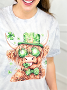 St. Patty Cow Graphic Tee-130 Graphic Tees-Heathered Boho-Heathered Boho Boutique, Women's Fashion and Accessories in Palmetto, FL