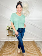 Simple Things Top-110 Short Sleeve Top-She + Sky-Heathered Boho Boutique, Women's Fashion and Accessories in Palmetto, FL