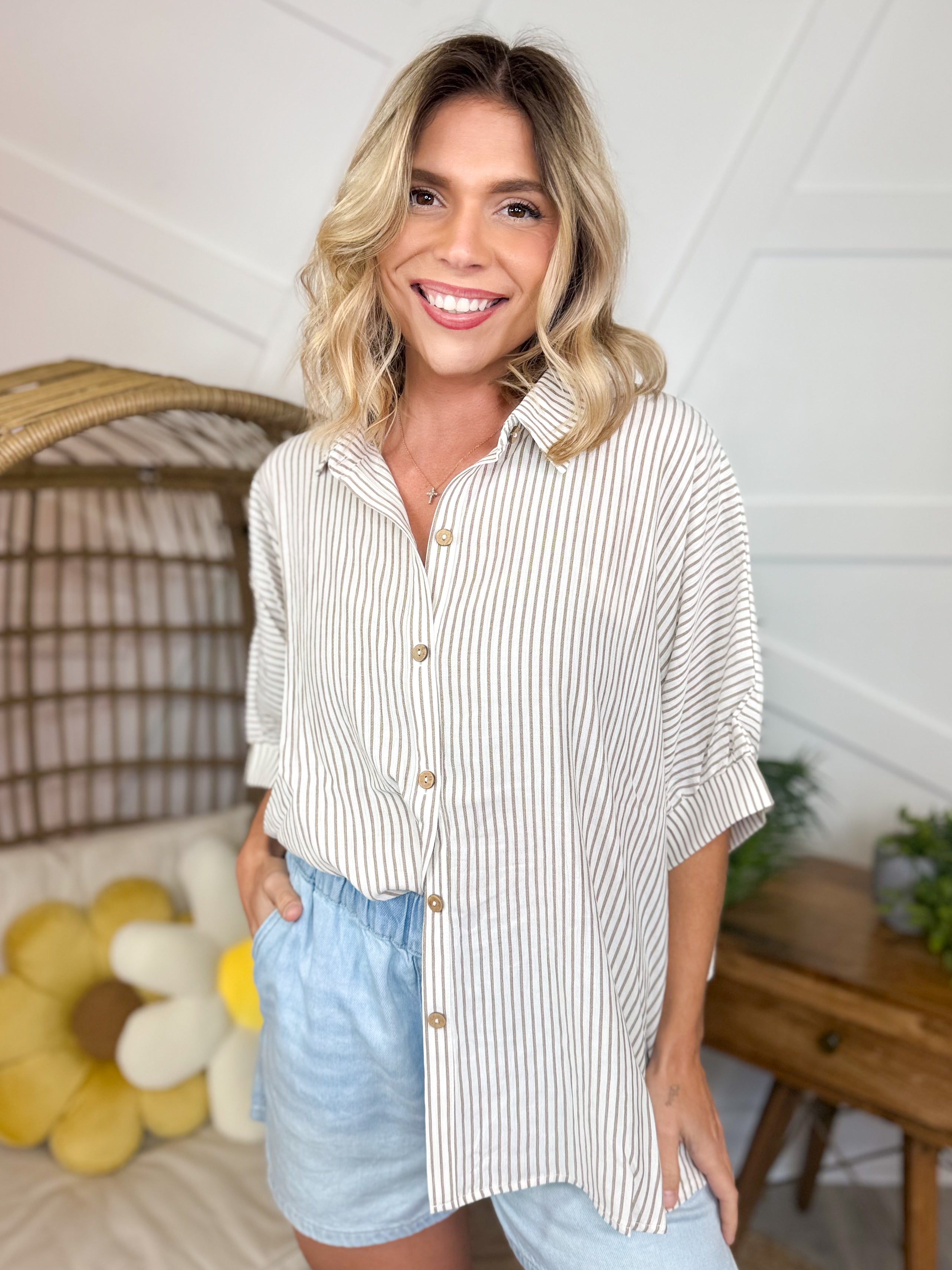 Polished Top-110 SHORT SLEEVE TOP-ZENANA-Heathered Boho Boutique, Women's Fashion and Accessories in Palmetto, FL