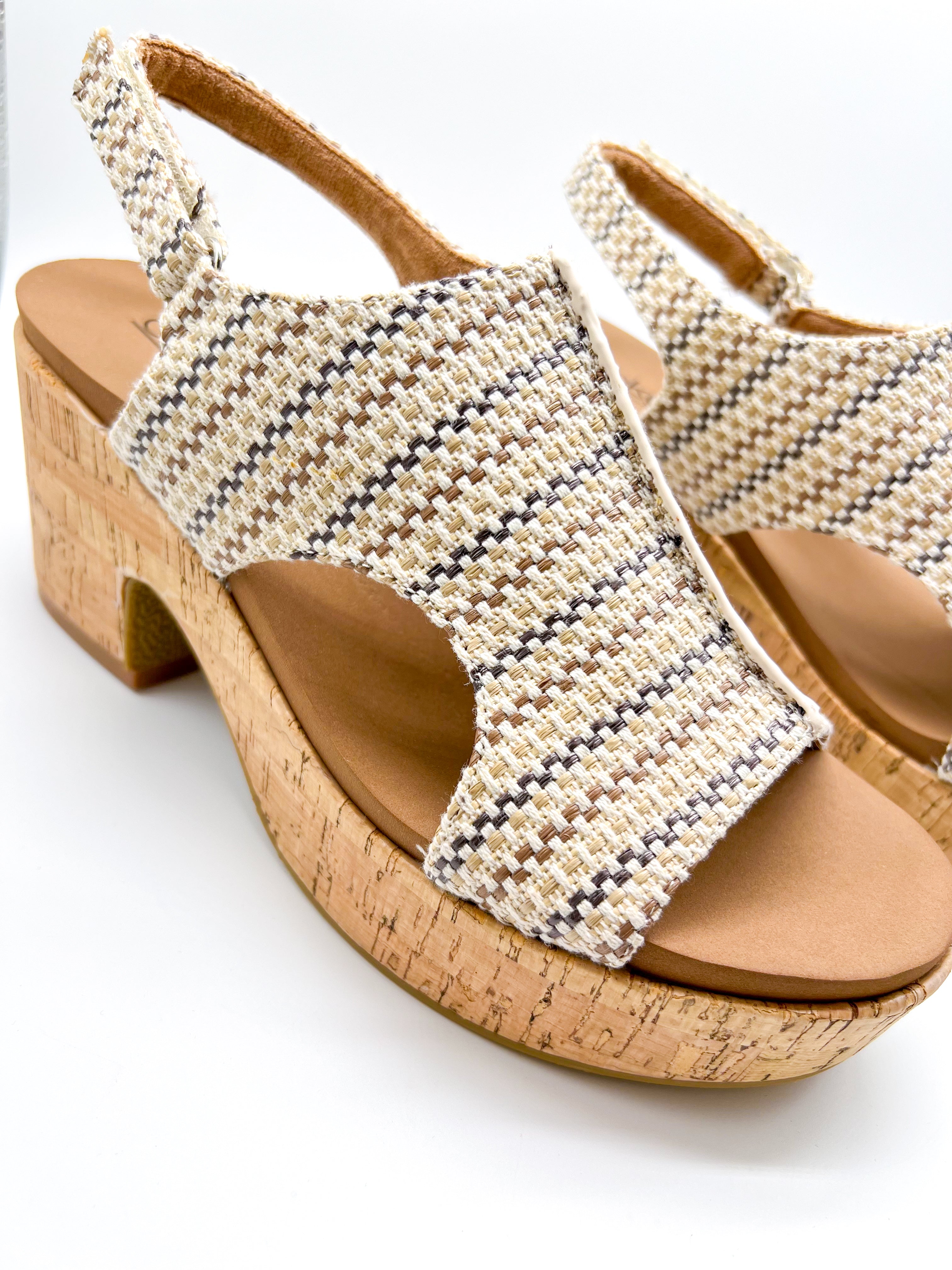 Miss Carley Wedges - Tan Multi-350 Shoes-Corkys-Heathered Boho Boutique, Women's Fashion and Accessories in Palmetto, FL