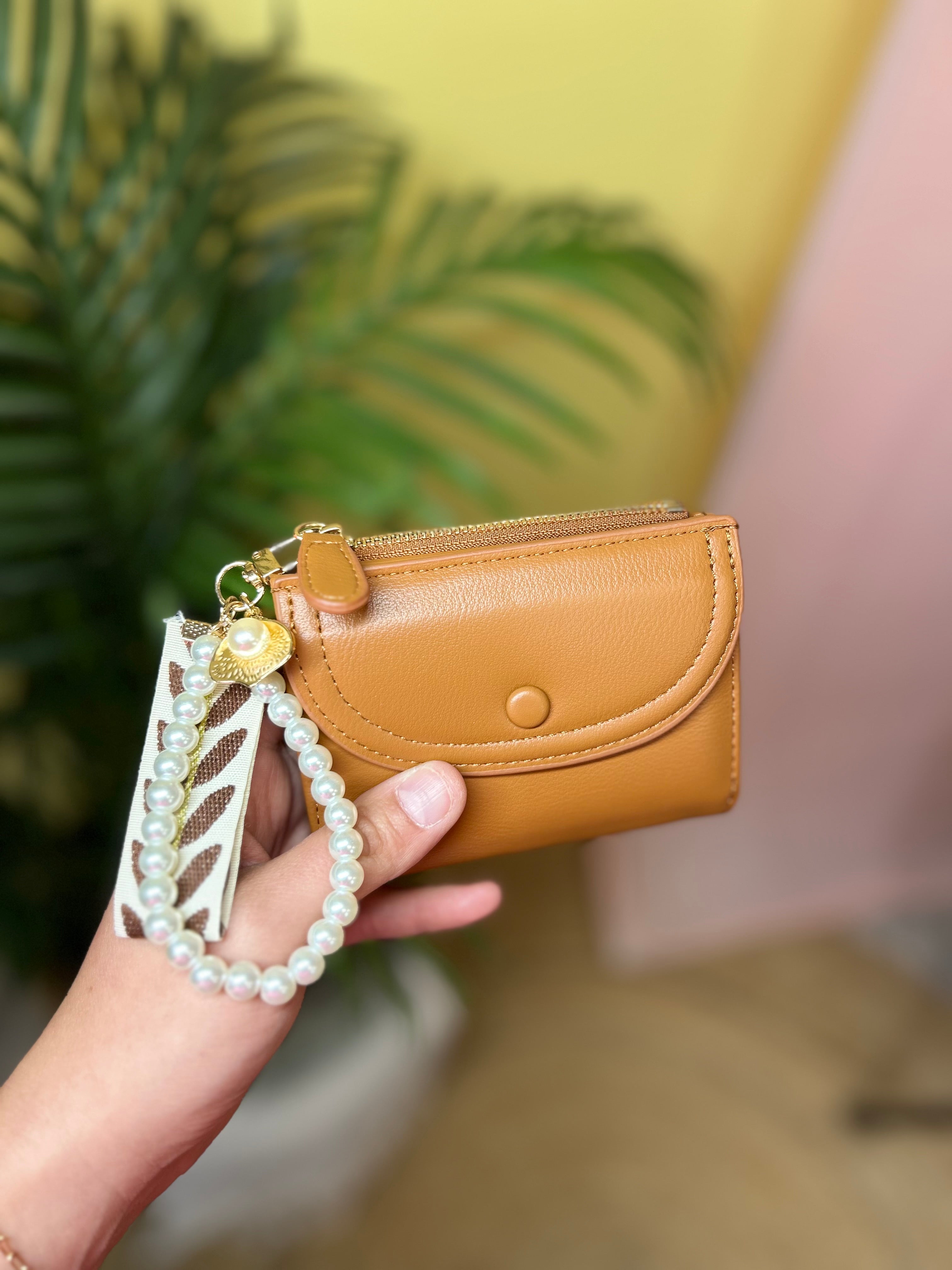 Compact Leather Wristlet Wallet-320 Bags-Heathered Boho-Heathered Boho Boutique, Women's Fashion and Accessories in Palmetto, FL