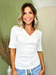 The Everyday Ribbed Top-110 SHORT SLEEVE TOP-POLAGRAM-Heathered Boho Boutique, Women's Fashion and Accessories in Palmetto, FL