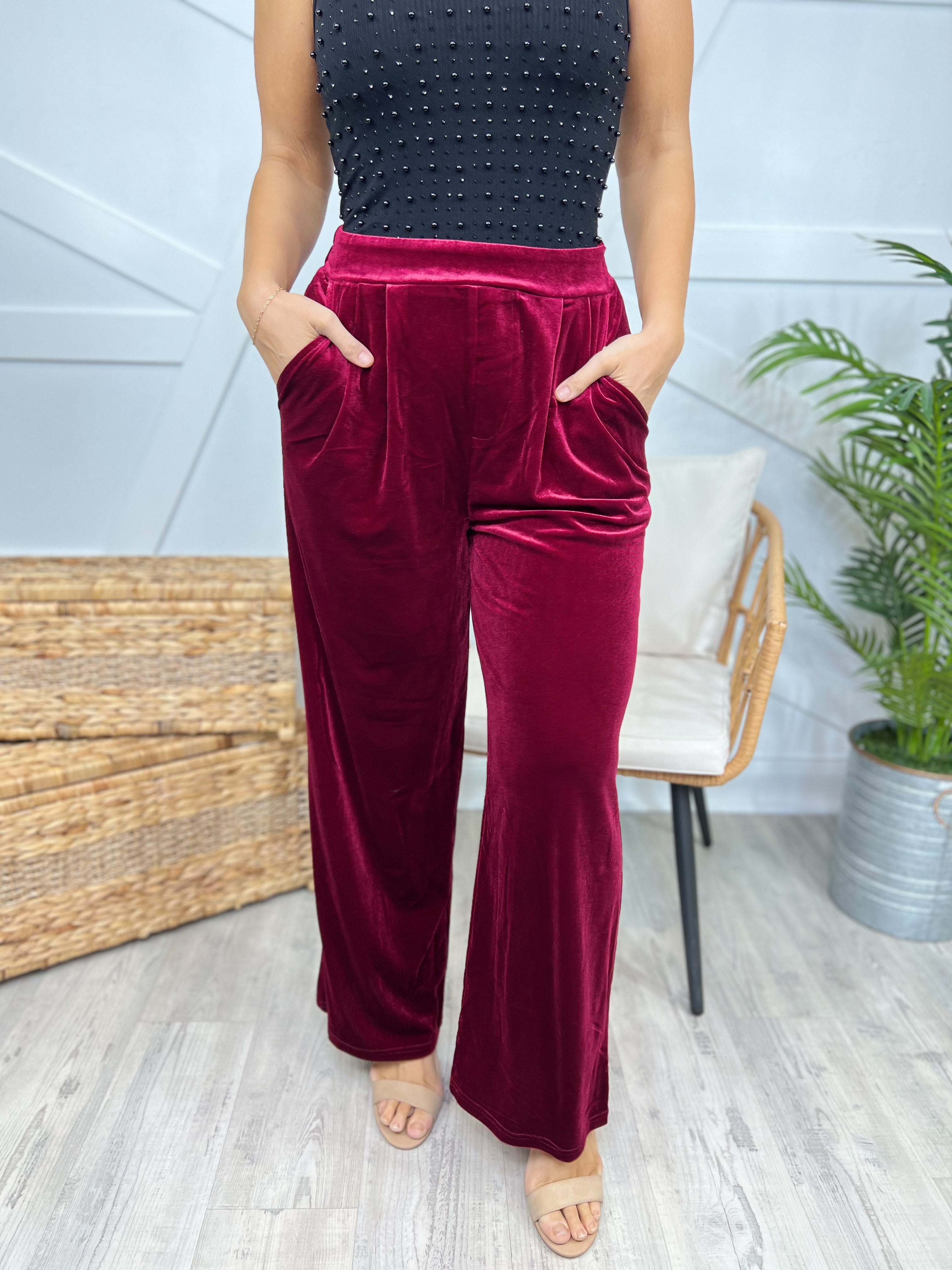 Sinatra Palazzo Pants-150 PANTS-Oddi-Heathered Boho Boutique, Women's Fashion and Accessories in Palmetto, FL