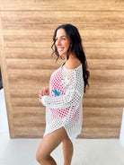 God Bless America Star Swim Coverup-300 SWIMWEAR-CHARMO-Heathered Boho Boutique, Women's Fashion and Accessories in Palmetto, FL