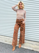 Restock: Floral Friend Pants (Reg & Curvy)-150 PANTS-EASEL-Heathered Boho Boutique, Women's Fashion and Accessories in Palmetto, FL