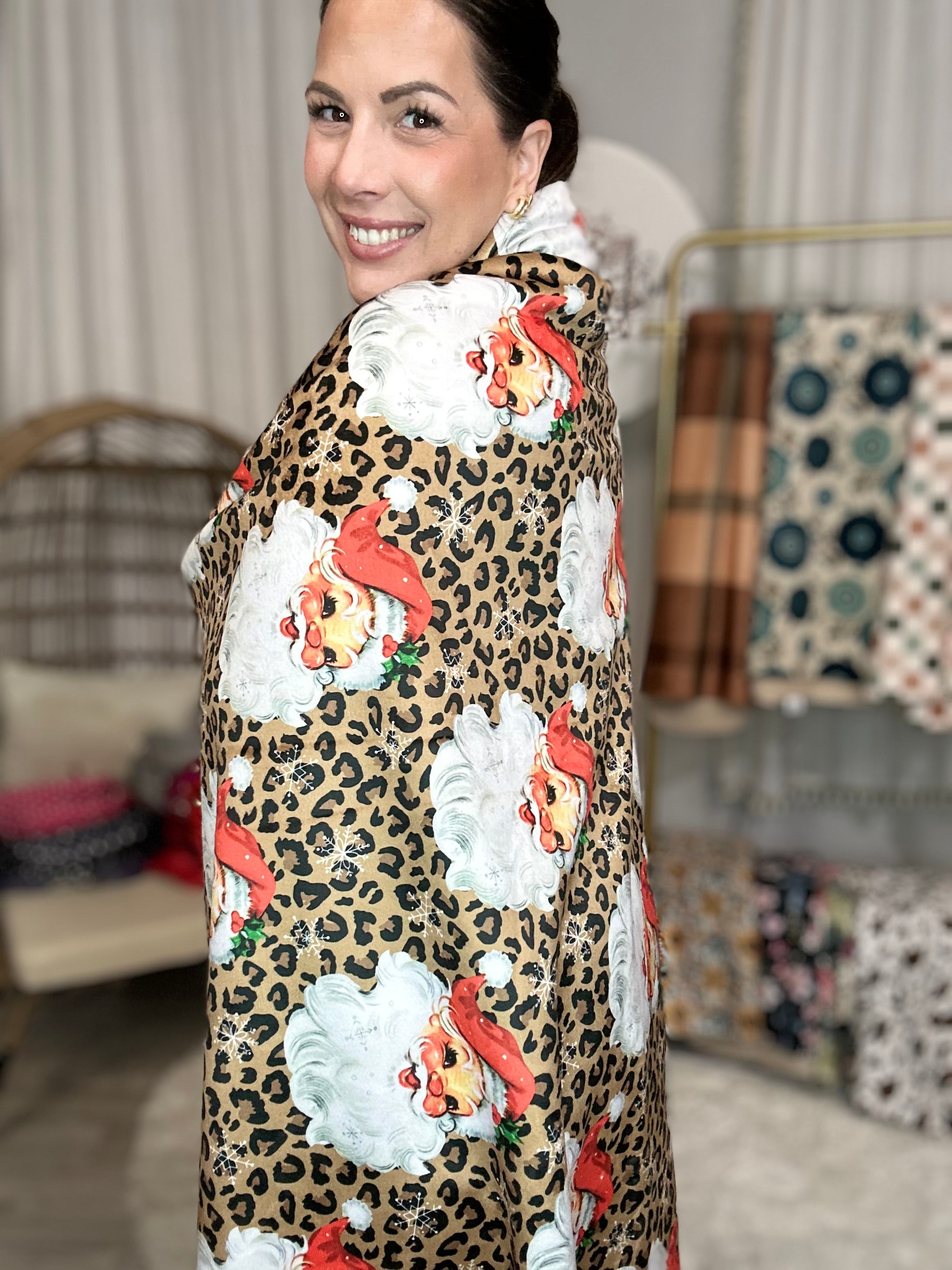 Leopard Santa Cloud Luxe Blanket-340 Other Accessories-Heathered Boho-Heathered Boho Boutique, Women's Fashion and Accessories in Palmetto, FL