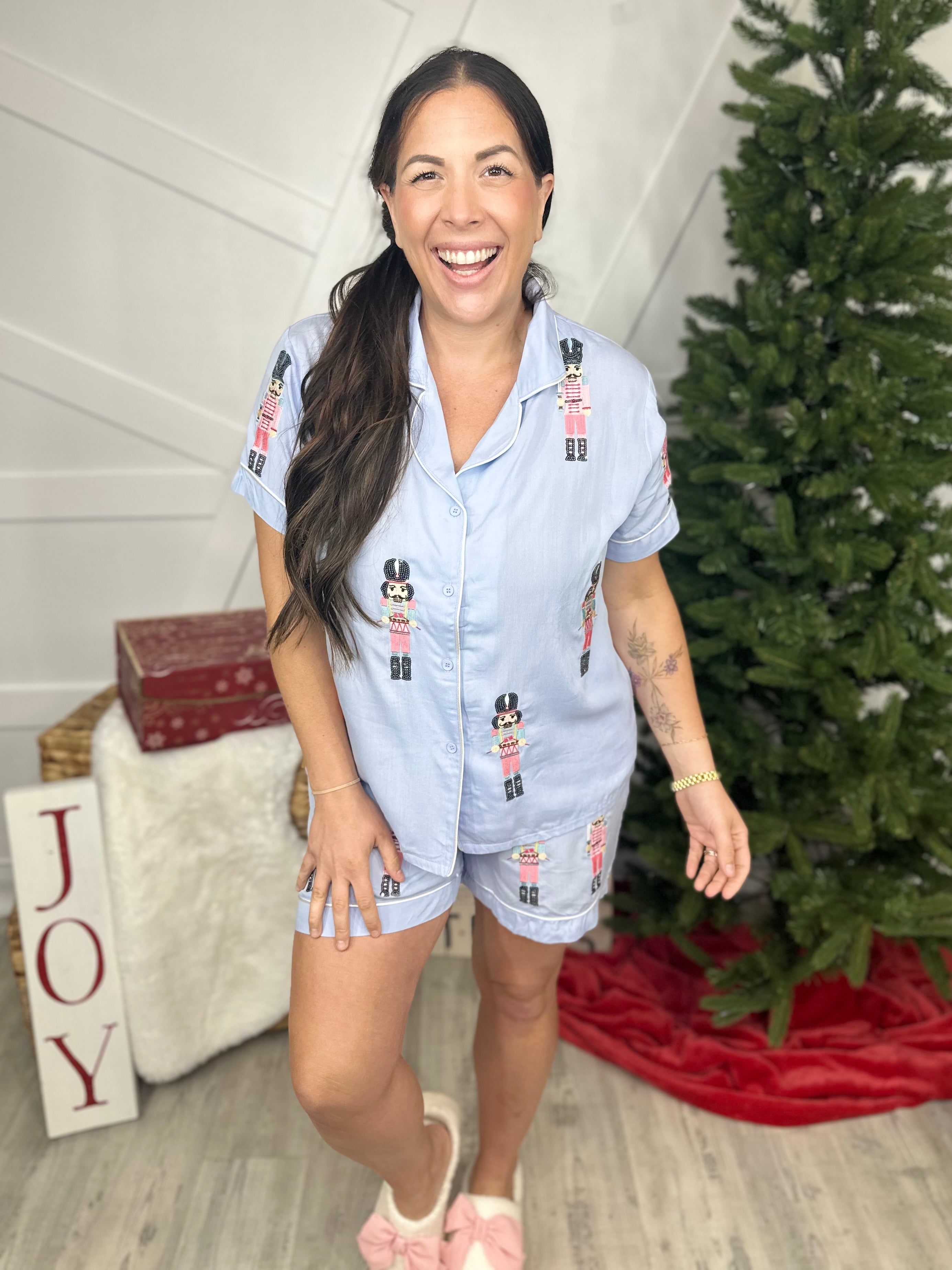 Nutcracker Pajama Set-240 Activewear/Sets-WHY DRESS-Heathered Boho Boutique, Women's Fashion and Accessories in Palmetto, FL