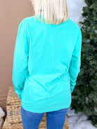 Cozy in Plaid Graphic Long Sleeve-Island Green-130 Graphic Tees-Heathered Boho-Heathered Boho Boutique, Women's Fashion and Accessories in Palmetto, FL