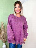 Restock: Picked Just for You Pullover-120 LONG SLEEVE TOPS-ZENANA-Heathered Boho Boutique, Women's Fashion and Accessories in Palmetto, FL