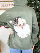 Leopard Hat Santa Pocket Graphic Hoodie-210 Hoodies-Heathered Boho-Heathered Boho Boutique, Women's Fashion and Accessories in Palmetto, FL