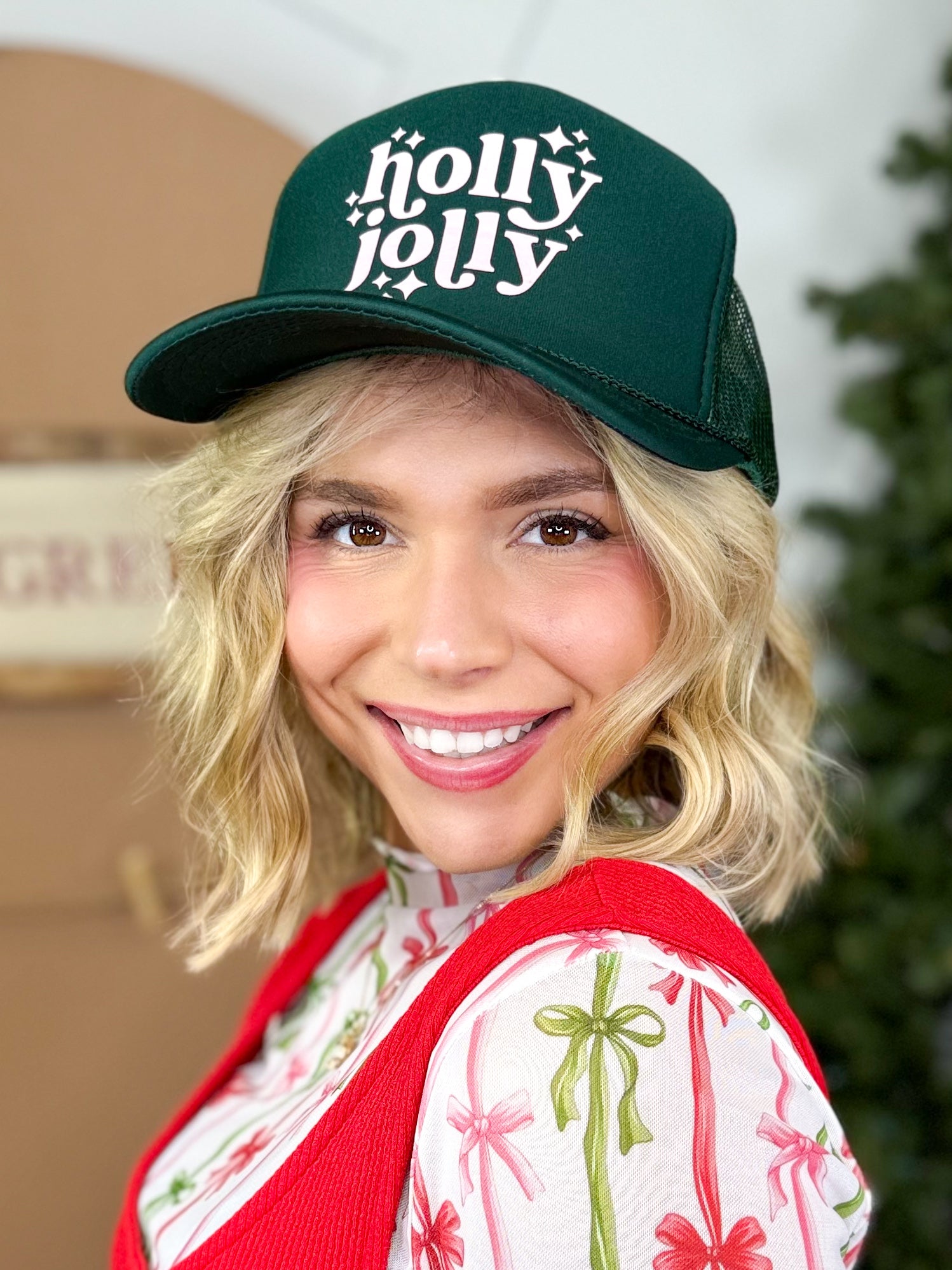 Holly Jolly Hat-330 Headwear-Stated-Heathered Boho Boutique, Women's Fashion and Accessories in Palmetto, FL