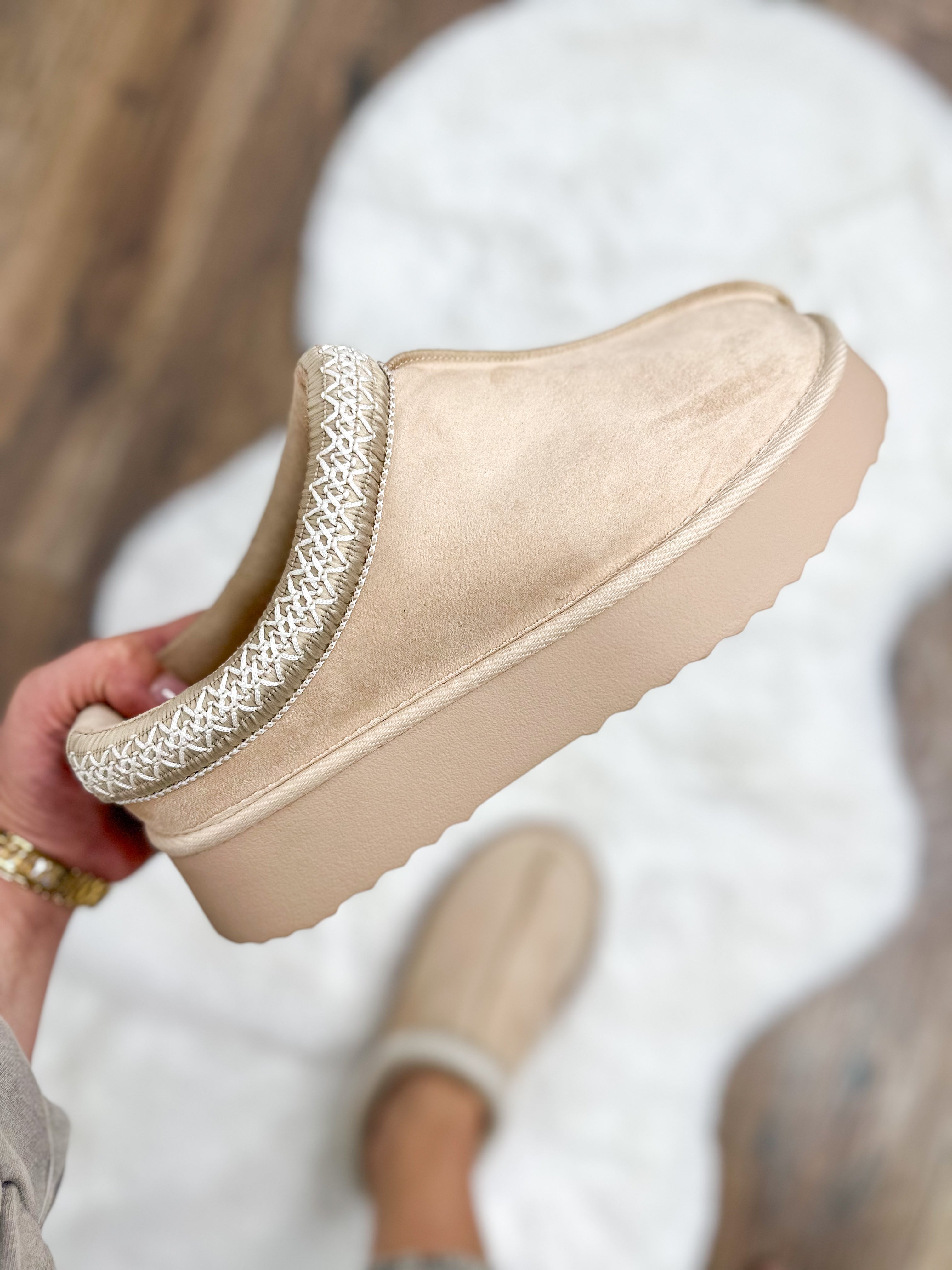 Yndigo Slippers - Beige-350 Shoes-Mia Shoes-Heathered Boho Boutique, Women's Fashion and Accessories in Palmetto, FL