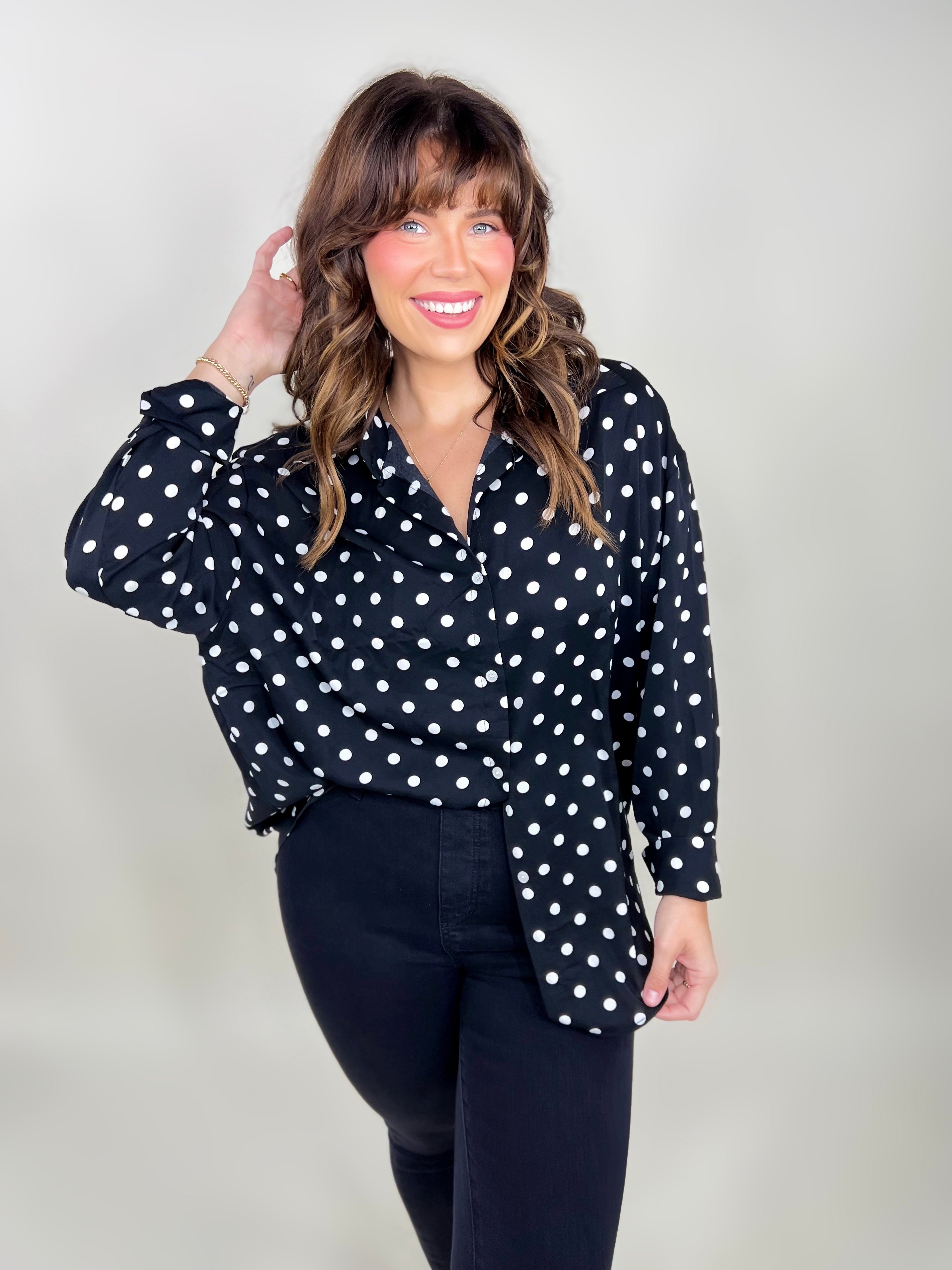 RESTOCK : The Kathryn Button-Up Top-120 Long Sleeve Tops-Southern Grace-Heathered Boho Boutique, Women's Fashion and Accessories in Palmetto, FL