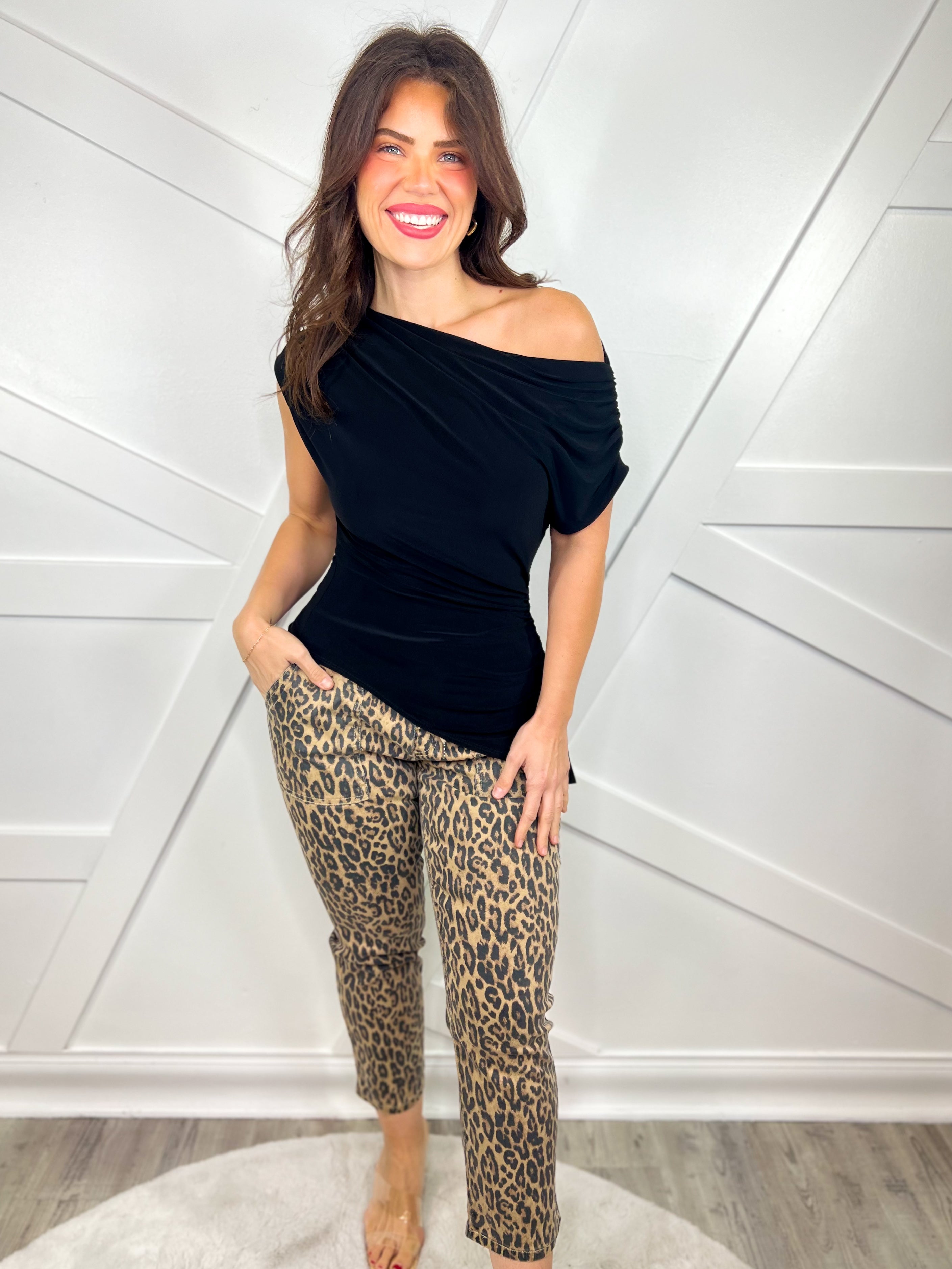 Restock: Key to Style Straight Leg Pants - Cheetah-150 PANTS-YMI-Heathered Boho Boutique, Women's Fashion and Accessories in Palmetto, FL