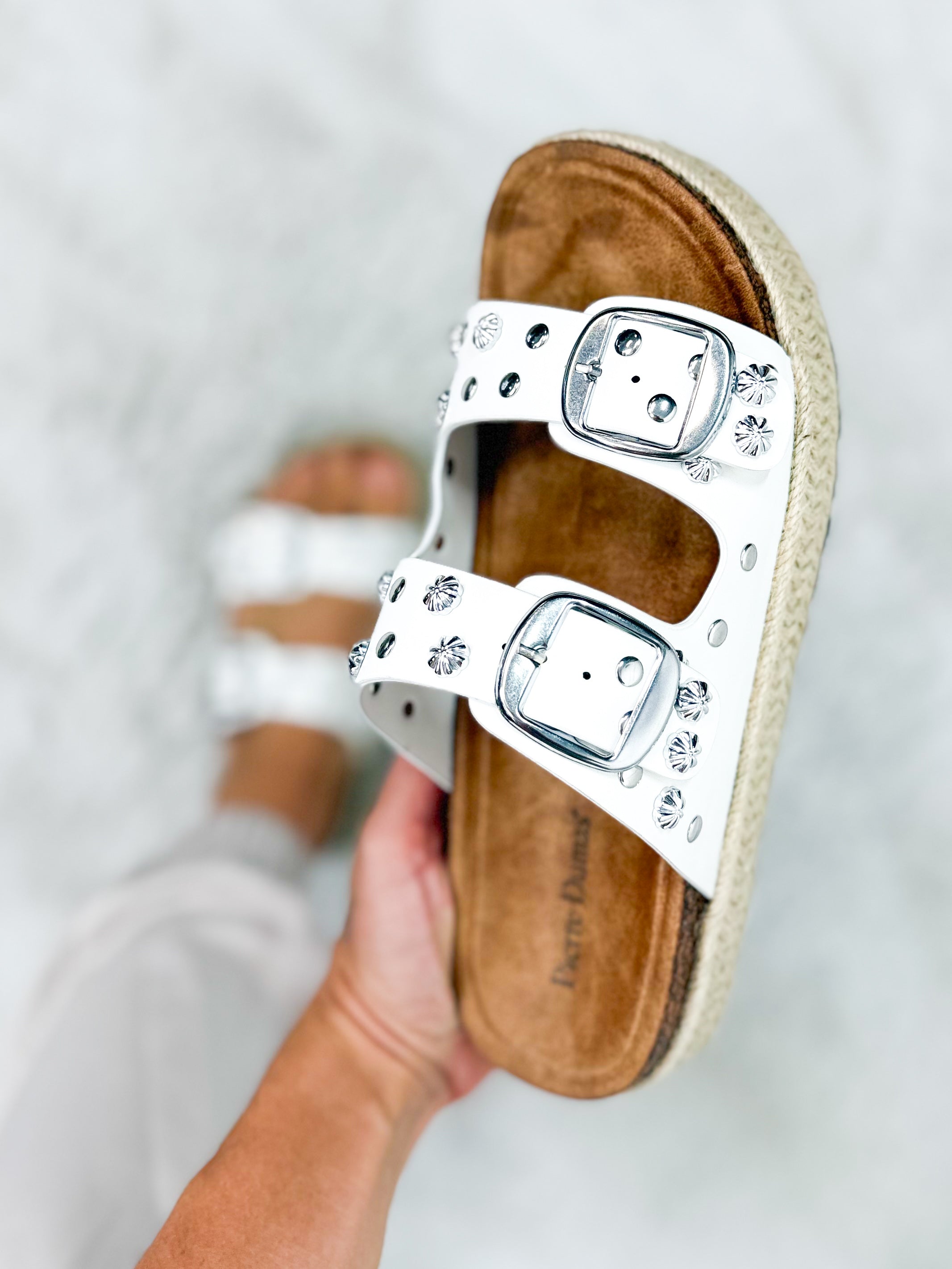 Club Platform Sandals - White-350 SHOES-OLEM SHOE-Heathered Boho Boutique, Women's Fashion and Accessories in Palmetto, FL