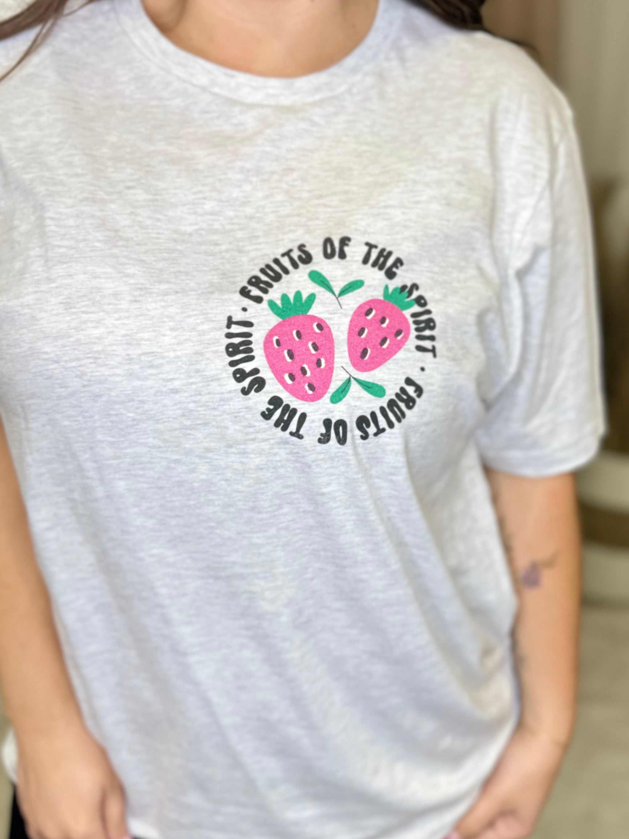 Fruits of the Spirit Graphic Tee-130 Graphic Tees-Heathered Boho-Heathered Boho Boutique, Women's Fashion and Accessories in Palmetto, FL