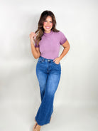 Retro TUMMY CONTROL Wide Legs by Judy Blue-190 Jeans-Judy Blue-Heathered Boho Boutique, Women's Fashion and Accessories in Palmetto, FL