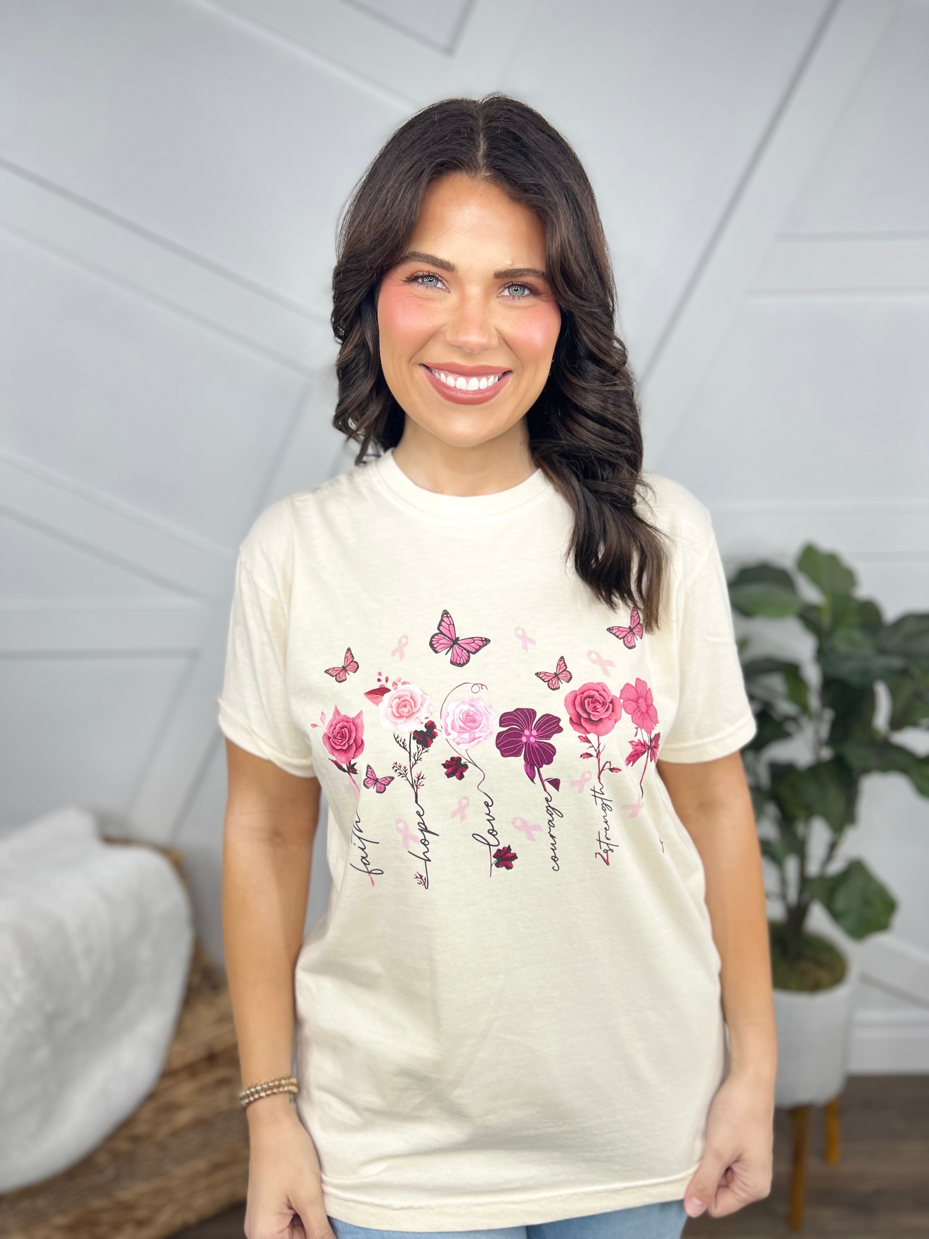 BCA Butterfly Garden Graphic Tee - Ivory-130 Graphic Tees-Heathered Boho-Heathered Boho Boutique, Women's Fashion and Accessories in Palmetto, FL