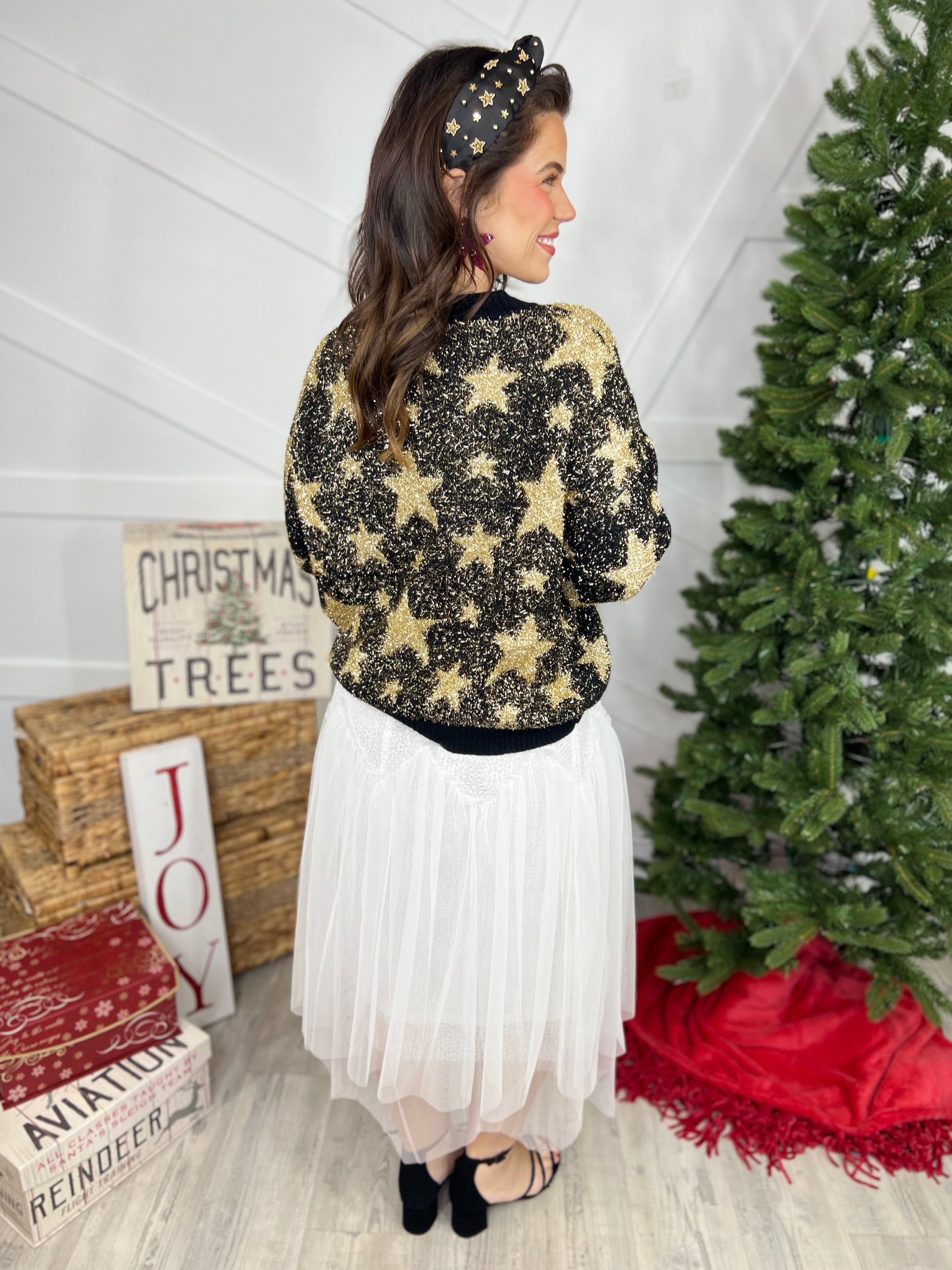 Time to Shine Star Sweater-125 Sweater-Jess Lea-Heathered Boho Boutique, Women's Fashion and Accessories in Palmetto, FL