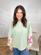 Natural Beauty Long Sleeve Top- Sage-120 Long Sleeve Tops-Easel-Heathered Boho Boutique, Women's Fashion and Accessories in Palmetto, FL