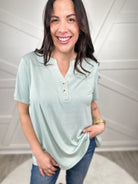 Here and Back Top-110 Short Sleeve Top-Andree by Unit-Heathered Boho Boutique, Women's Fashion and Accessories in Palmetto, FL