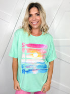 Painted Summer Sunset Graphic Tee-130 Graphic Tees-Heathered Boho-Heathered Boho Boutique, Women's Fashion and Accessories in Palmetto, FL