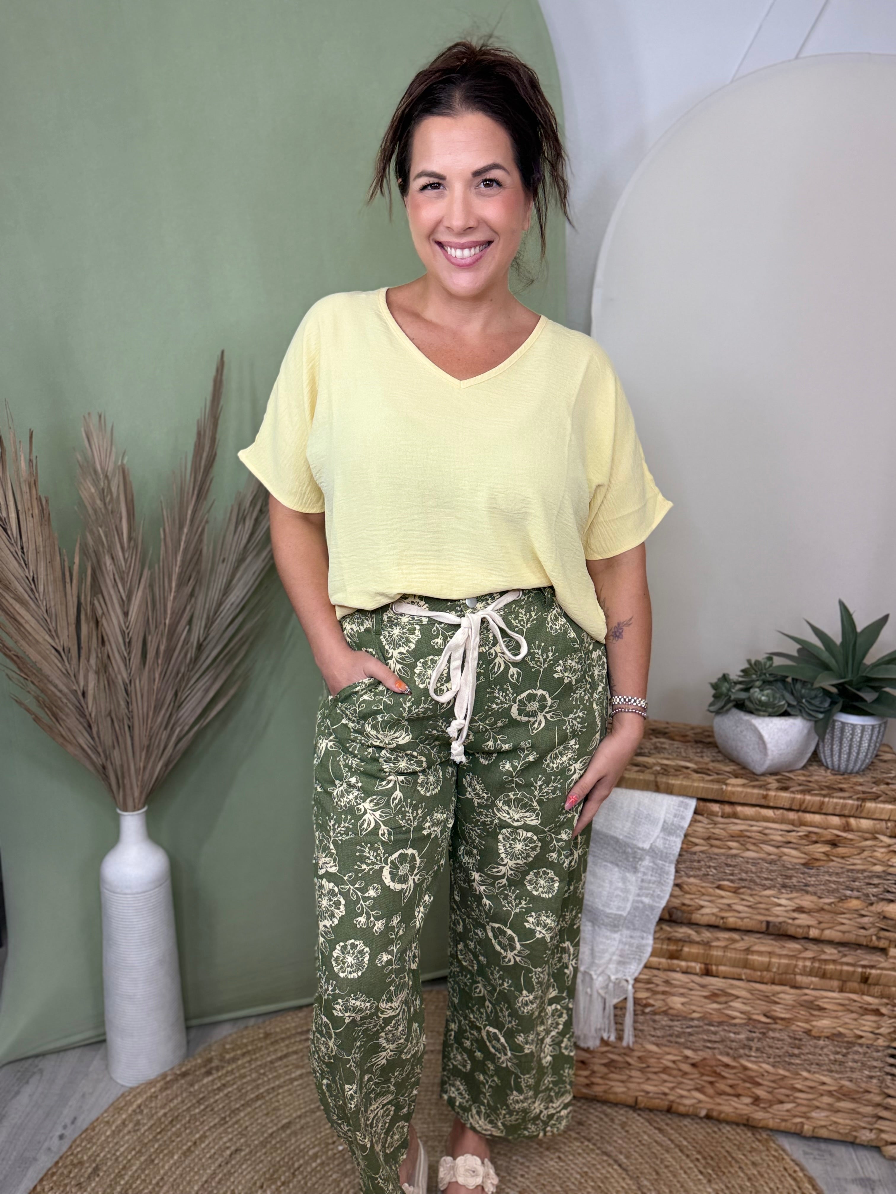Restock: The Secret Garden Pants 🌸-150 PANTS-ODDI-Heathered Boho Boutique, Women's Fashion and Accessories in Palmetto, FL