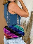 Metallic Rainbow Handbag-320 Bags-Tops Handbags-Heathered Boho Boutique, Women's Fashion and Accessories in Palmetto, FL