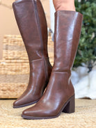 Talk Wide Calf Boots - Brown-350 SHOES-Fortune Dynamic-Heathered Boho Boutique, Women's Fashion and Accessories in Palmetto, FL