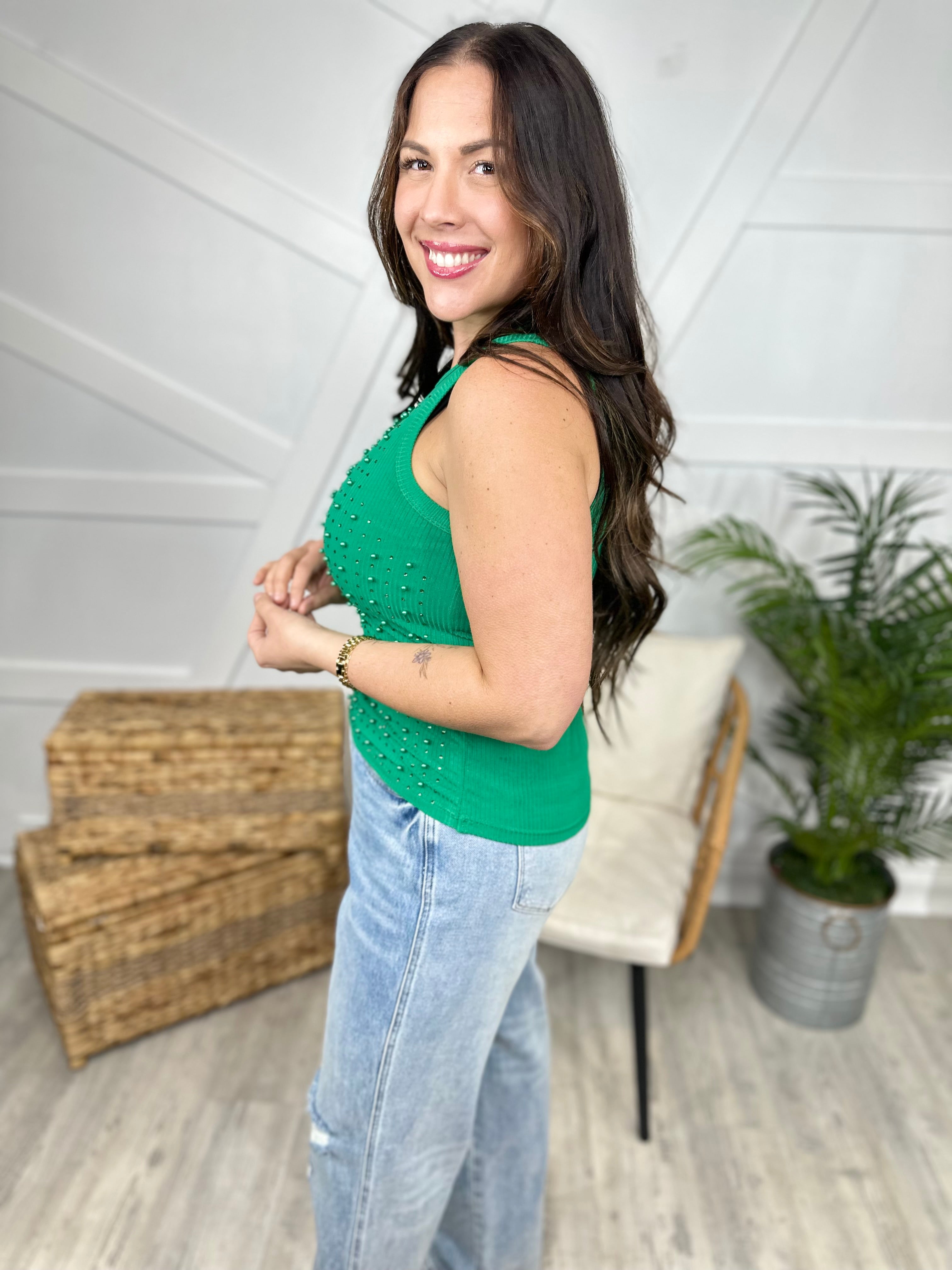 RESTOCK : Pearly Girl Top-100 Tank/Crop Tops-White Birch-Heathered Boho Boutique, Women's Fashion and Accessories in Palmetto, FL