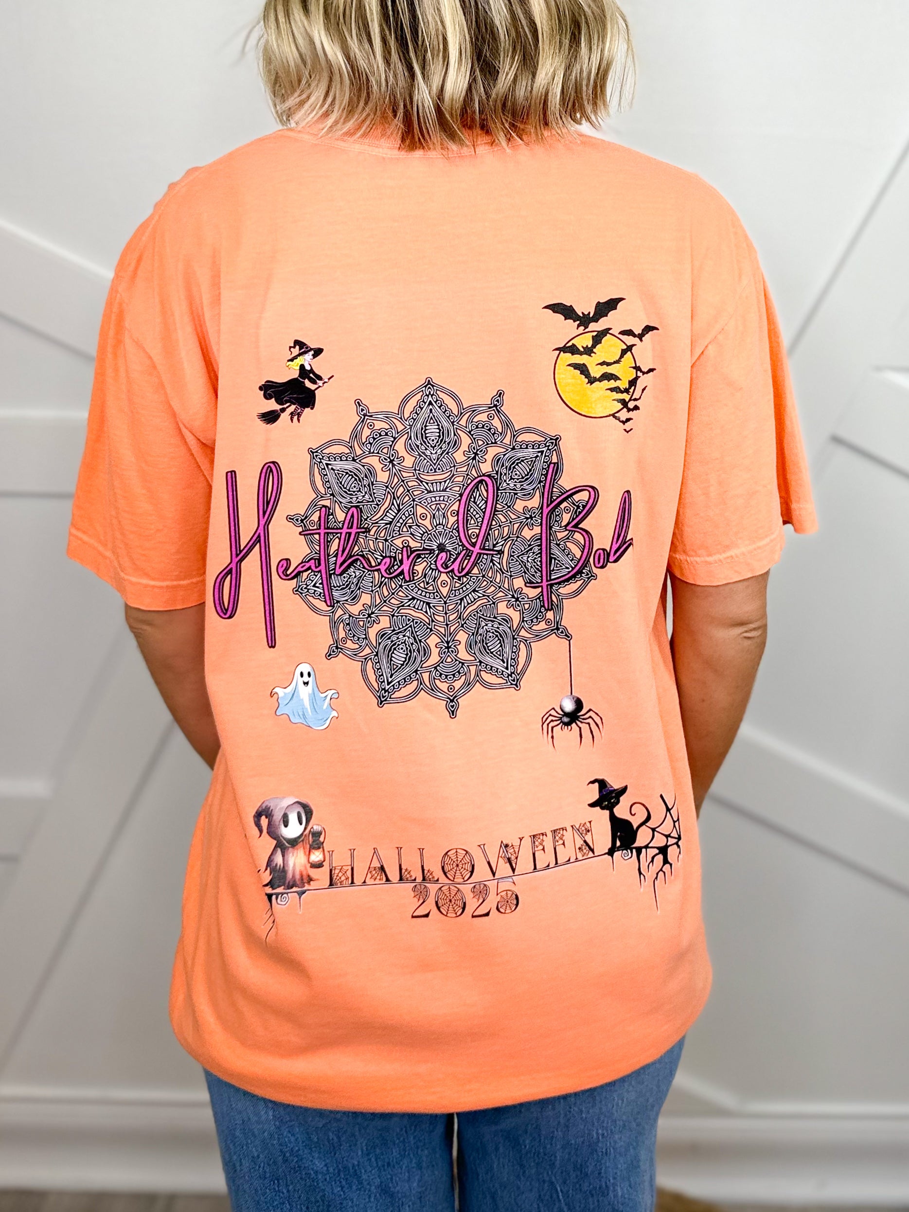 Custom HB Halloween 2025 Graphic Tee-Melon-130 Graphic Tees-Heathered Boho-Heathered Boho Boutique, Women's Fashion and Accessories in Palmetto, FL
