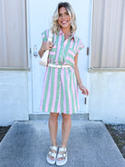Extra Sweet Striped Dress-230 Dresses/Jumpsuits/Rompers-ODDI-Heathered Boho Boutique, Women's Fashion and Accessories in Palmetto, FL