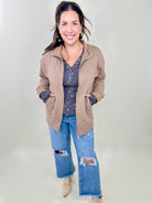 Way Home Zip Up Jacket-200 Jackets/Shackets-Heimish-Heathered Boho Boutique, Women's Fashion and Accessories in Palmetto, FL