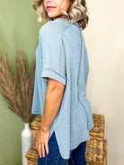Simply Unfinished Ribbed Top-110 SHORT SLEEVE TOP-ZENANA-Heathered Boho Boutique, Women's Fashion and Accessories in Palmetto, FL