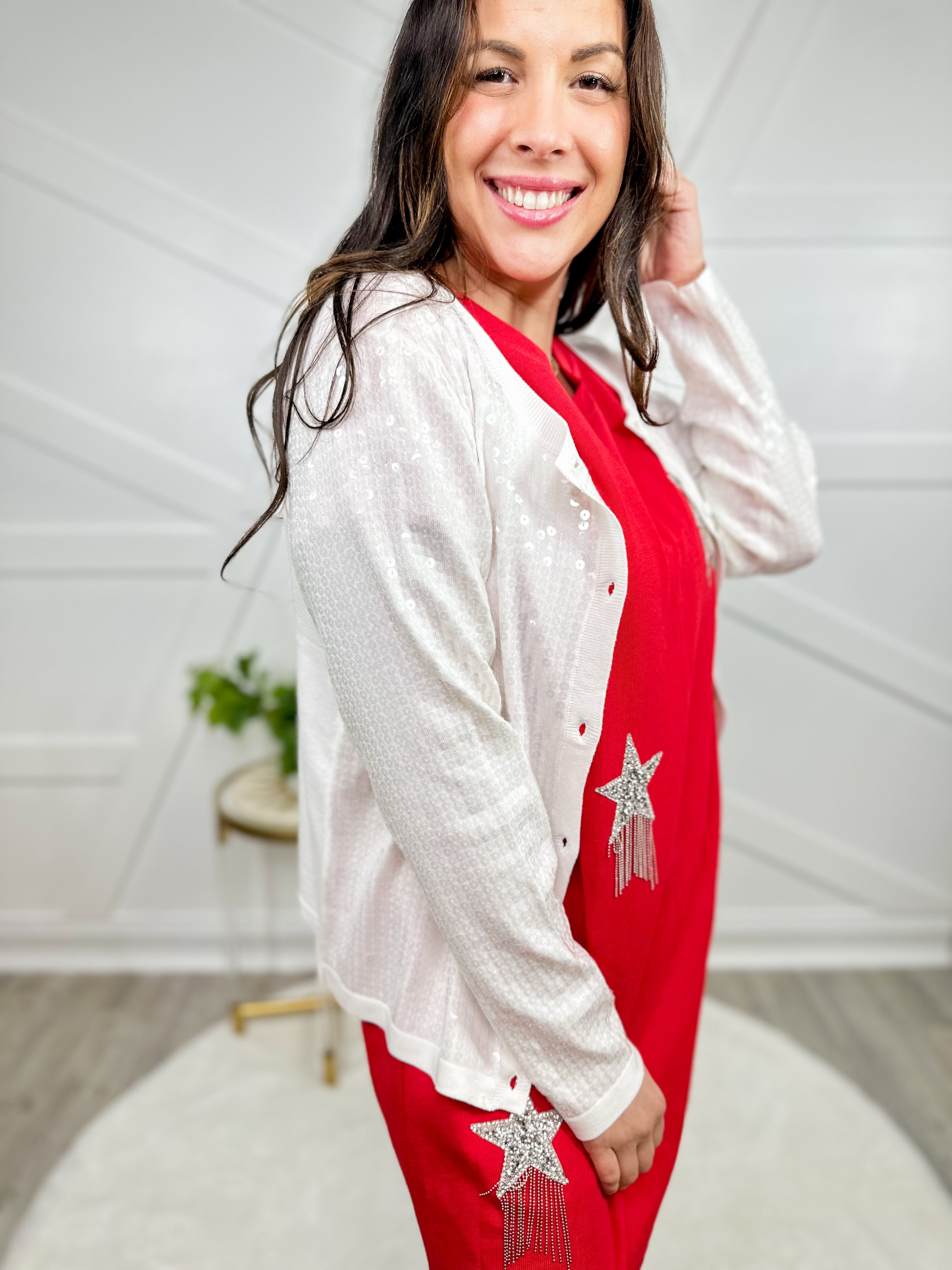 Shiny and New Button Up Top/ Cardigan-120 Long Sleeve Tops-JJ's Fairyland-Heathered Boho Boutique, Women's Fashion and Accessories in Palmetto, FL