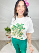 4 Leaf Disco Clover Graphic Tee-130 Graphic Tees-Heathered Boho-Heathered Boho Boutique, Women's Fashion and Accessories in Palmetto, FL