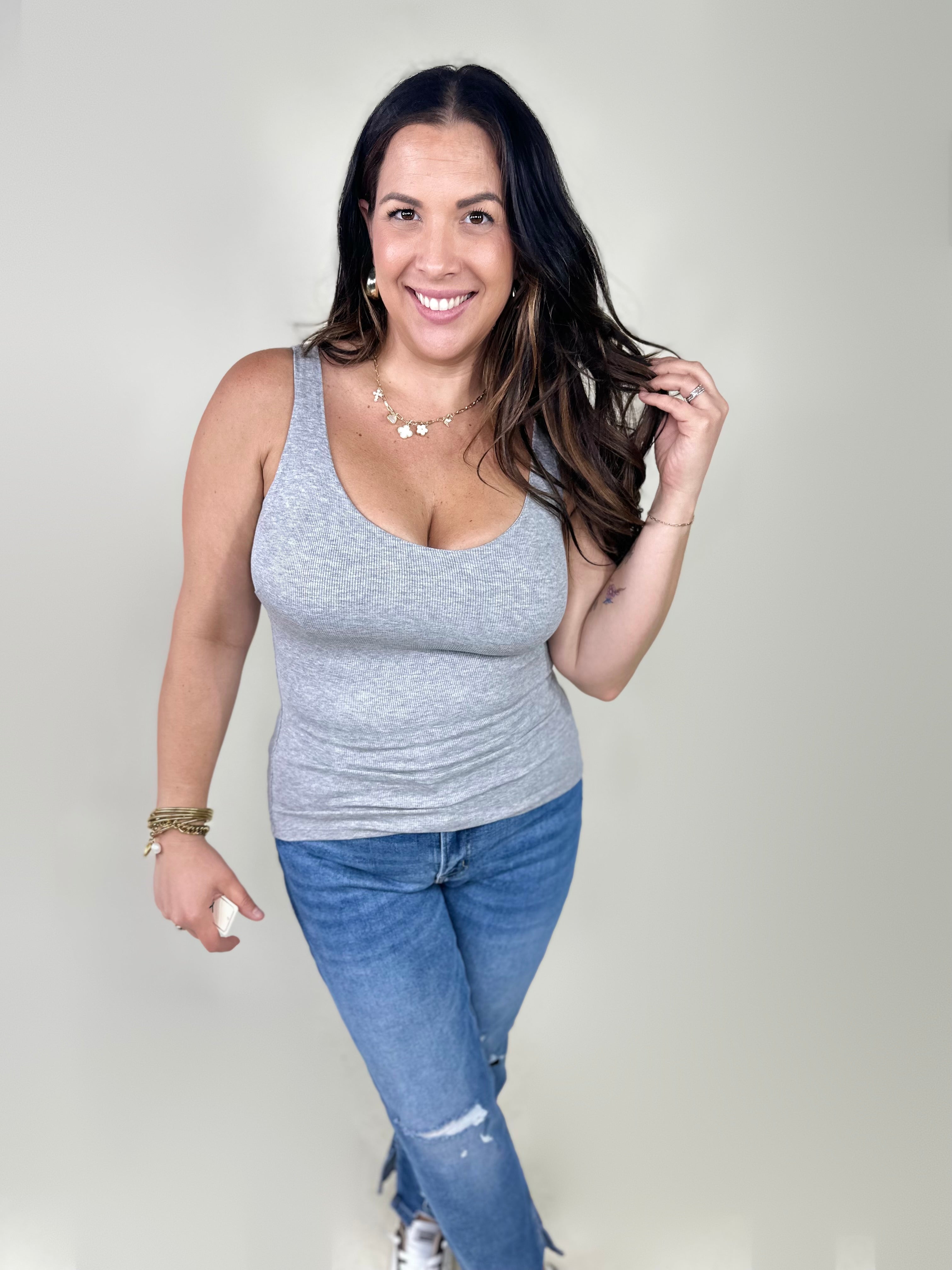 RESTOCK : Precision Fit Tank- No Bra Needed-100 Tank/Crop Tops-YELETE-Heathered Boho Boutique, Women's Fashion and Accessories in Palmetto, FL