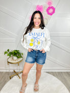 Amalfi Graphic Tee Sweatshirt-130 Graphic Tees-Sweet Claire-Heathered Boho Boutique, Women's Fashion and Accessories in Palmetto, FL