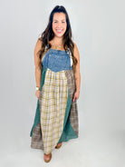 RESTOCK : Plaid to Meet You Overall Dress-230 Dresses/Jumpsuits/Rompers-ODDI-Heathered Boho Boutique, Women's Fashion and Accessories in Palmetto, FL