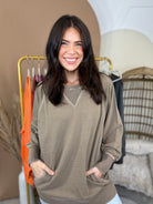 Easy Does It Pullover-125 SWEATER-ZENANA-Heathered Boho Boutique, Women's Fashion and Accessories in Palmetto, FL