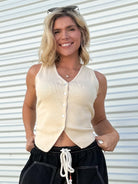 My Crew Sweater Vest-220 Cardigans/ Kimonos-ODDI-Heathered Boho Boutique, Women's Fashion and Accessories in Palmetto, FL