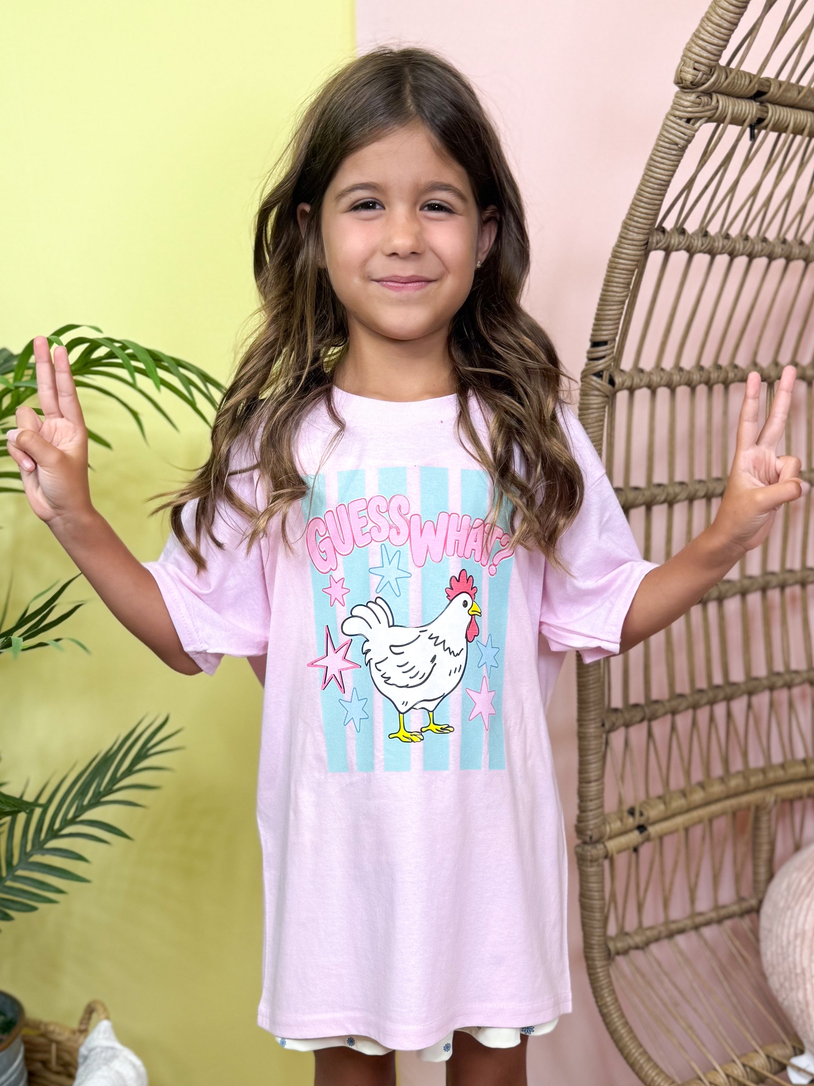 YOUTH - Guess What Graphic Tee-130 Graphic Tees-Heathered Boho-Heathered Boho Boutique, Women's Fashion and Accessories in Palmetto, FL