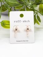 Pearl Cross Earring-310 Jewelry-Rough Sketch-Heathered Boho Boutique, Women's Fashion and Accessories in Palmetto, FL