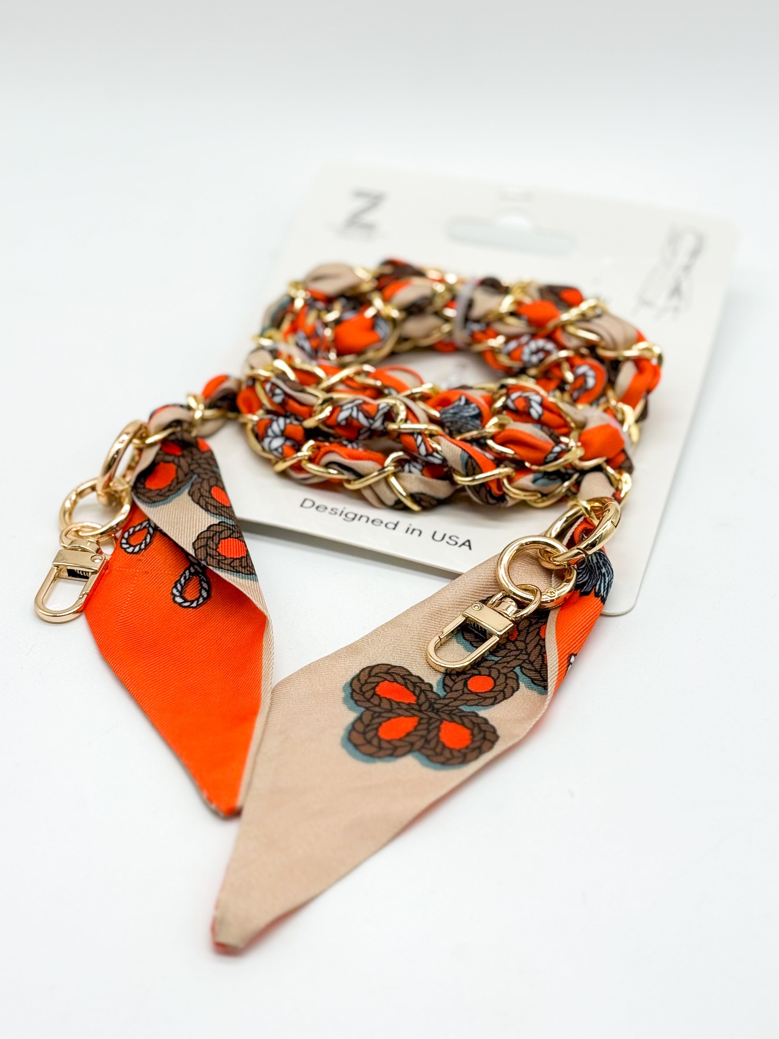 Silk Scarf Phone Holder Crossbody-340 Other Accessories-Queens Designs-Heathered Boho Boutique, Women's Fashion and Accessories in Palmetto, FL